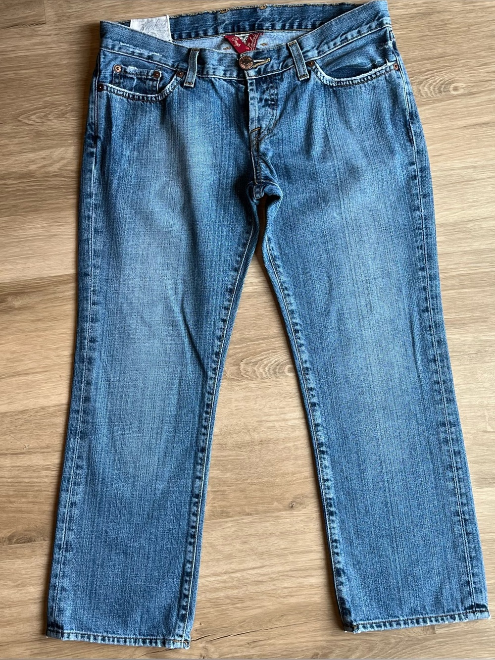 Vtg Lucky Brand French Dream Cuffed Crop Jeans Made in USA 8/29 Low Rise EUC